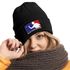 Damen Beanie mit Patch Strickmütze mit Spruch Beer Pong Party Accessoire Aufdruck Lustig Damenmütze Moonworks®preview