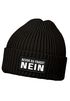 Damen Beanie mit Patch Strickmütze mit Spruch Bevor du fragst Nein Aufdruck Lustig Damenmütze Moonworks®preview