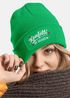 Damen Beanie mit Patch Strickmütze mit Spruch Fasching Karneval Party Konfetti im Herzen Damenmütze Moonworks®preview