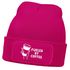 Damen Beanie mit Patch Strickmütze mit Spruch Fueled by Coffee Aufdruck Lustig Damenmütze Geschenk für Kaffeetrinker Moonworks®preview
