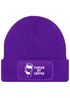 Damen Beanie mit Patch Strickmütze mit Spruch Fueled by Coffee Aufdruck Lustig Damenmütze Geschenk für Kaffeetrinker Moonworks®preview