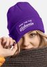 Damen Beanie mit Patch Strickmütze mit Spruch Here for Glühwein Aufdruck Lustig Damenmütze Moonworks®preview