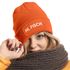 Damen Beanie mit Patch Strickmütze mit Spruch Hi Fisch Aufdruck Hallo Lustig Damenmütze Moonworks®preview