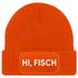 Damen Beanie mit Patch Strickmütze mit Spruch Hi Fisch Aufdruck Hallo Lustig Damenmütze Moonworks®preview