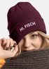 Damen Beanie mit Patch Strickmütze mit Spruch Hi Fisch Aufdruck Hallo Lustig Damenmütze Moonworks®preview