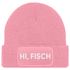 Damen Beanie mit Patch Strickmütze mit Spruch Hi Fisch Aufdruck Hallo Lustig Damenmütze Moonworks®preview