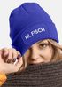 Damen Beanie mit Patch Strickmütze mit Spruch Hi Fisch Aufdruck Hallo Lustig Damenmütze Moonworks®preview