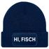 Damen Beanie mit Patch Strickmütze mit Spruch Hi Fisch Aufdruck Hallo Lustig Damenmütze Moonworks®preview