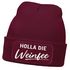 Damen Beanie mit Patch Strickmütze mit Spruch Holla die Weinfee Aufdruck Lustig Damenmütze Moonworks®preview