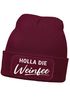 Damen Beanie mit Patch Strickmütze mit Spruch Holla die Weinfee Aufdruck Lustig Damenmütze Moonworks®preview