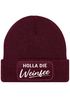 Damen Beanie mit Patch Strickmütze mit Spruch Holla die Weinfee Aufdruck Lustig Damenmütze Moonworks®preview