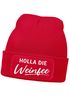 Damen Beanie mit Patch Strickmütze mit Spruch Holla die Weinfee Aufdruck Lustig Damenmütze Moonworks®preview