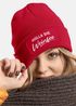 Damen Beanie mit Patch Strickmütze mit Spruch Holla die Weinfee Aufdruck Lustig Damenmütze Moonworks®preview