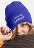 Damen Beanie mit Patch Strickmütze mit Spruch Holla die Weinfee Aufdruck Lustig Damenmütze Moonworks®preview