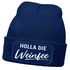 Damen Beanie mit Patch Strickmütze mit Spruch Holla die Weinfee Aufdruck Lustig Damenmütze Moonworks®preview