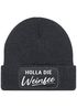 Damen Beanie mit Patch Strickmütze mit Spruch Holla die Weinfee Aufdruck Lustig Damenmütze Moonworks®preview