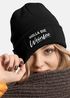 Damen Beanie mit Patch Strickmütze mit Spruch Holla die Weinfee Aufdruck Lustig Damenmütze Moonworks®preview