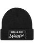 Damen Beanie mit Patch Strickmütze mit Spruch Holla die Weinfee Aufdruck Lustig Damenmütze Moonworks®preview