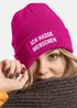 Damen Beanie mit Patch Strickmütze mit Spruch Ich hasse Menschen Statement Aufdruck Sarkasmus Ironie Damenmütze Moonworks®preview