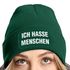 Damen Beanie mit Patch Strickmütze mit Spruch Ich hasse Menschen Statement Aufdruck Sarkasmus Ironie Damenmütze Moonworks®preview