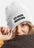 Damen Beanie mit Patch Strickmütze mit Spruch Ich hasse Menschen Statement Aufdruck Sarkasmus Ironie Damenmütze Moonworks®preview
