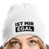 Damen Beanie mit Patch Strickmütze mit Spruch Ist mir egal lustig bedruckt Damenmütze Statement Moonworks®preview