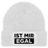 Damen Beanie mit Patch Strickmütze mit Spruch Ist mir egal lustig bedruckt Damenmütze Statement Moonworks®preview