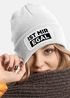 Damen Beanie mit Patch Strickmütze mit Spruch Ist mir egal lustig bedruckt Damenmütze Statement Moonworks®preview