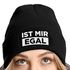Damen Beanie mit Patch Strickmütze mit Spruch Ist mir egal lustig bedruckt Damenmütze Statement Moonworks®preview