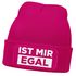 Damen Beanie mit Patch Strickmütze mit Spruch Ist mir egal lustig bedruckt Damenmütze Statement Moonworks®preview