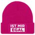 Damen Beanie mit Patch Strickmütze mit Spruch Ist mir egal lustig bedruckt Damenmütze Statement Moonworks®preview