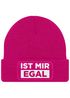 Damen Beanie mit Patch Strickmütze mit Spruch Ist mir egal lustig bedruckt Damenmütze Statement Moonworks®preview