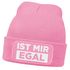 Damen Beanie mit Patch Strickmütze mit Spruch Ist mir egal lustig bedruckt Damenmütze Statement Moonworks®preview
