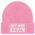 Damen Beanie mit Patch Strickmütze mit Spruch Ist mir egal lustig bedruckt Damenmütze Statement Moonworks®preview