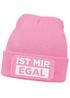 Damen Beanie mit Patch Strickmütze mit Spruch Ist mir egal lustig bedruckt Damenmütze Statement Moonworks®preview
