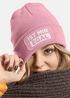 Damen Beanie mit Patch Strickmütze mit Spruch Ist mir egal lustig bedruckt Damenmütze Statement Moonworks®preview