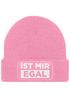 Damen Beanie mit Patch Strickmütze mit Spruch Ist mir egal lustig bedruckt Damenmütze Statement Moonworks®preview
