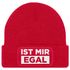 Damen Beanie mit Patch Strickmütze mit Spruch Ist mir egal lustig bedruckt Damenmütze Statement Moonworks®preview