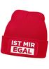 Damen Beanie mit Patch Strickmütze mit Spruch Ist mir egal lustig bedruckt Damenmütze Statement Moonworks®preview