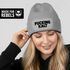Damen Beanie mit Patch Strickmütze mit Spruch Kalt Wintermütze Statement Aufdruck Lustig Damenmütze Moonworks®preview