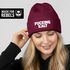 Damen Beanie mit Patch Strickmütze mit Spruch Kalt Wintermütze Statement Aufdruck Lustig Damenmütze Moonworks®preview