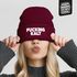 Damen Beanie mit Patch Strickmütze mit Spruch Kalt Wintermütze Statement Aufdruck Lustig Damenmütze Moonworks®preview