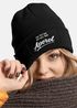 Damen Beanie mit Patch Strickmütze mit Spruch Lieblingsgetränk Party Aufdruck Lustig Damenmütze Moonworks®preview