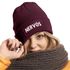 Damen Beanie mit Patch Strickmütze mit Spruch Nervös Aufdruck Statement Lustig Damenmütze Moonworks®preview
