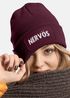 Damen Beanie mit Patch Strickmütze mit Spruch Nervös Aufdruck Statement Lustig Damenmütze Moonworks®preview