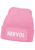 Damen Beanie mit Patch Strickmütze mit Spruch Nervös Aufdruck Statement Lustig Damenmütze Moonworks®preview