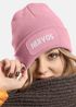 Damen Beanie mit Patch Strickmütze mit Spruch Nervös Aufdruck Statement Lustig Damenmütze Moonworks®preview