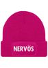Damen Beanie mit Patch Strickmütze mit Spruch Nervös Aufdruck Statement Lustig Damenmütze Moonworks®preview