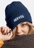 Damen Beanie mit Patch Strickmütze mit Spruch Nervös Aufdruck Statement Lustig Damenmütze Moonworks®preview