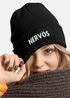 Damen Beanie mit Patch Strickmütze mit Spruch Nervös Aufdruck Statement Lustig Damenmütze Moonworks®preview